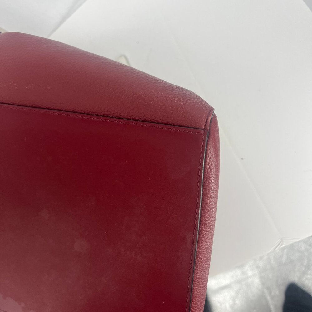 Kate Spade Filipa Pebbled Leather Duffle Overnight Weekend Bag Burgundy - Picture 9 of 17